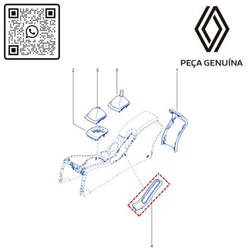 RN 360160 360160010R ACABAMENTO MOLDURA FREIO DE MAO FLUENCE - 4